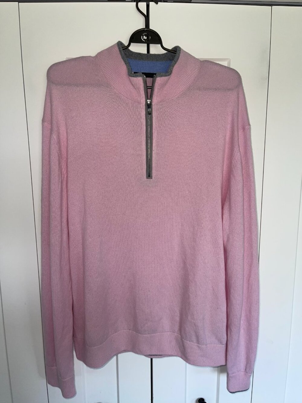 Men's Pink Half-Zip Sweater